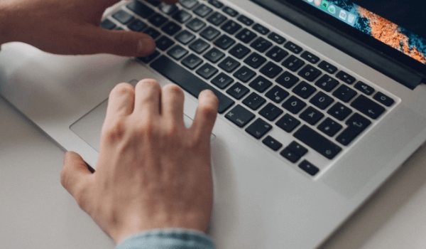 Stock image of someone typing